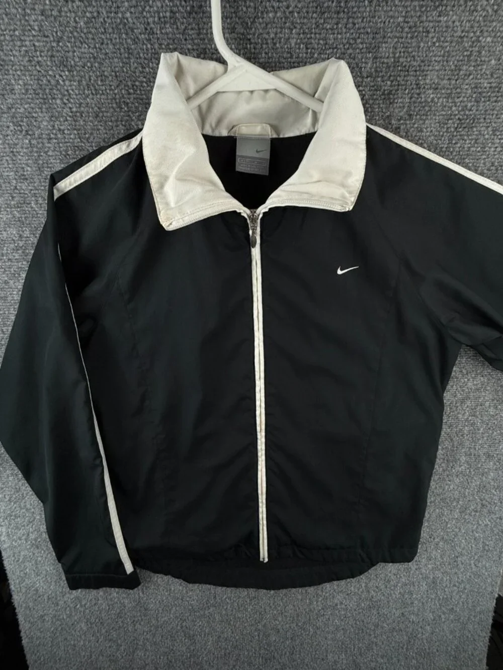Nike Windbreaker Jacket Youth Medium 8-10 Full Zip Navy Dark Blue Long Sleeve
